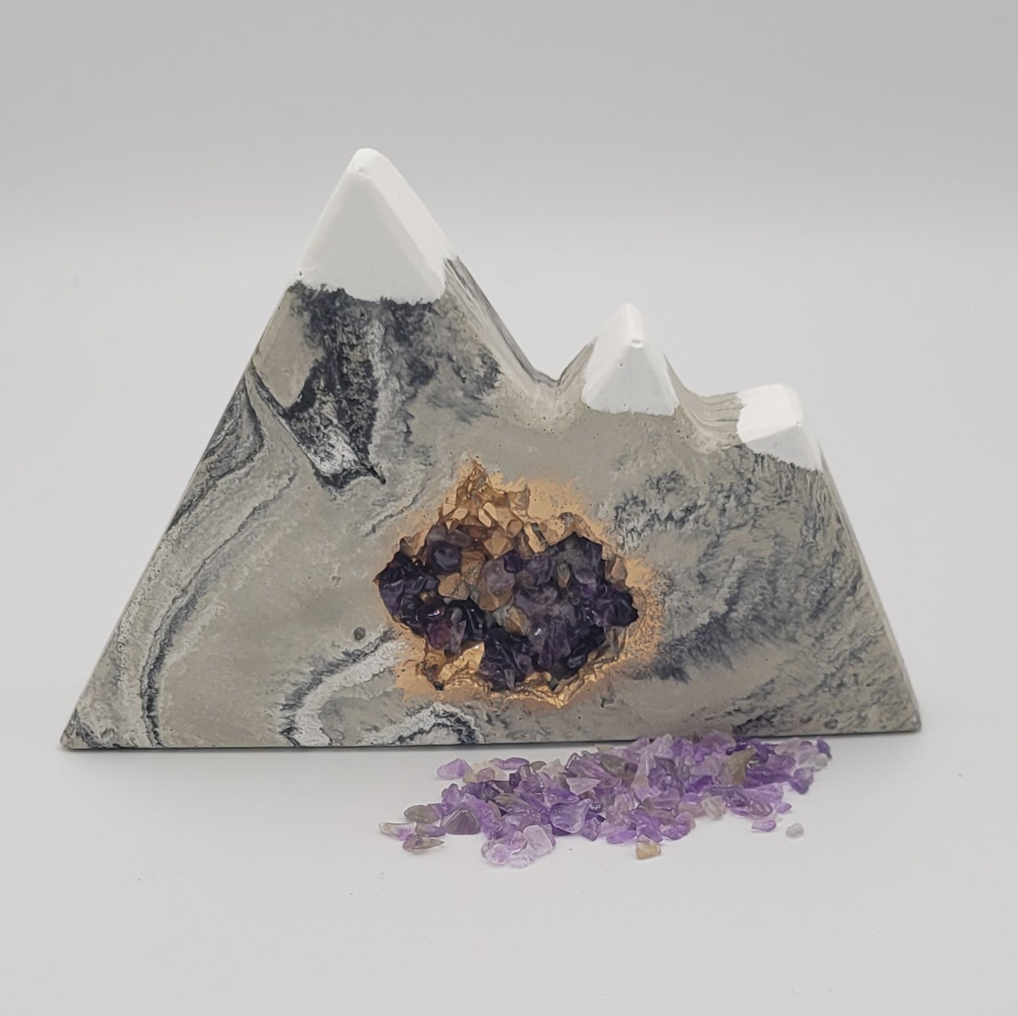 Geode Mountain with Gemstones