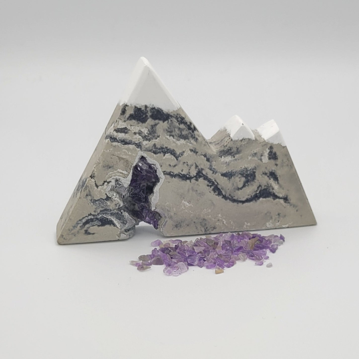 Small Geode Mountain with Gemstones