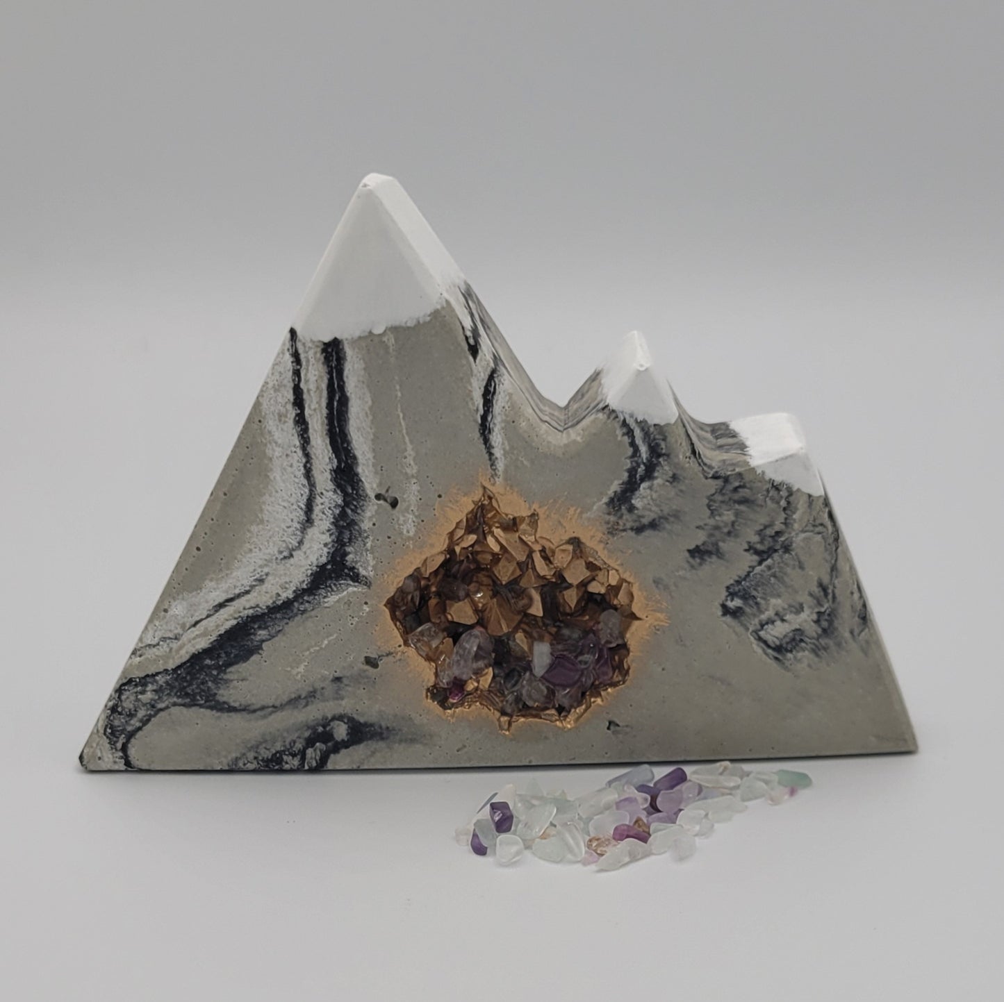 Geode Mountain with Gemstones