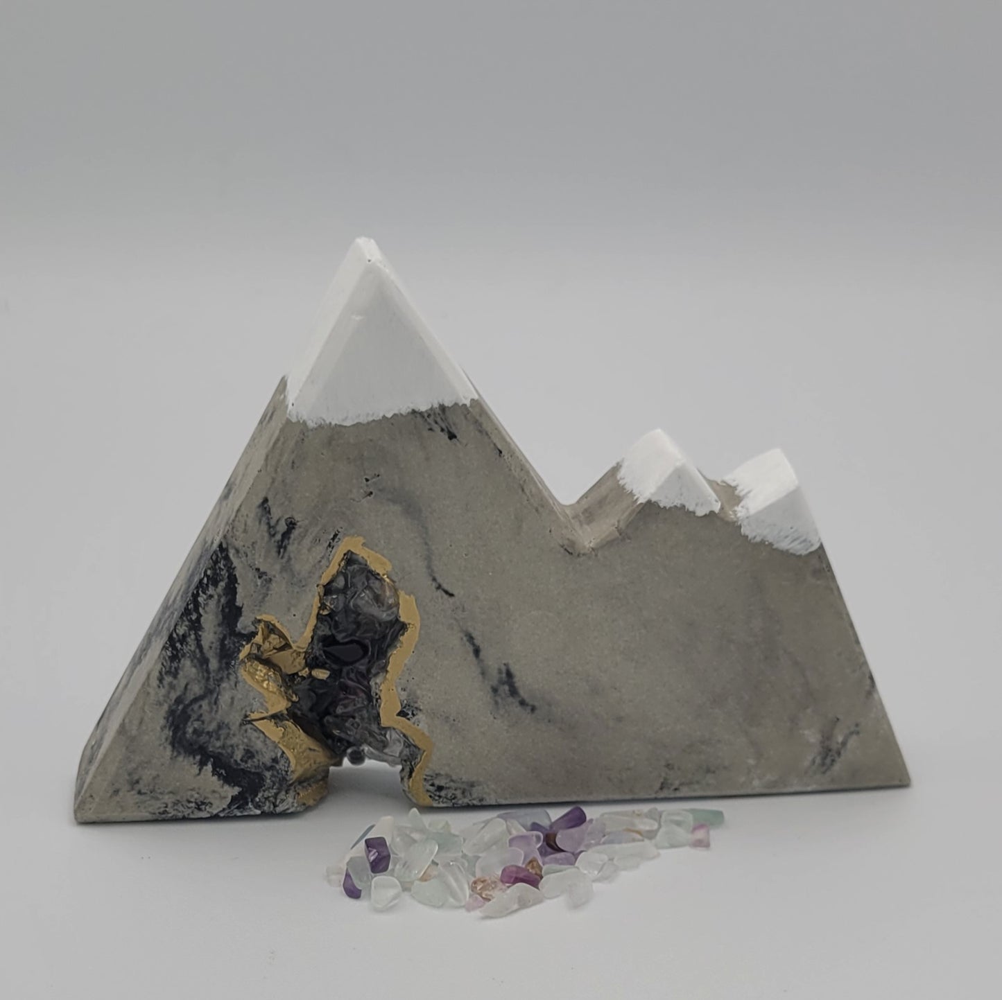 Small Geode Mountain with Gemstones