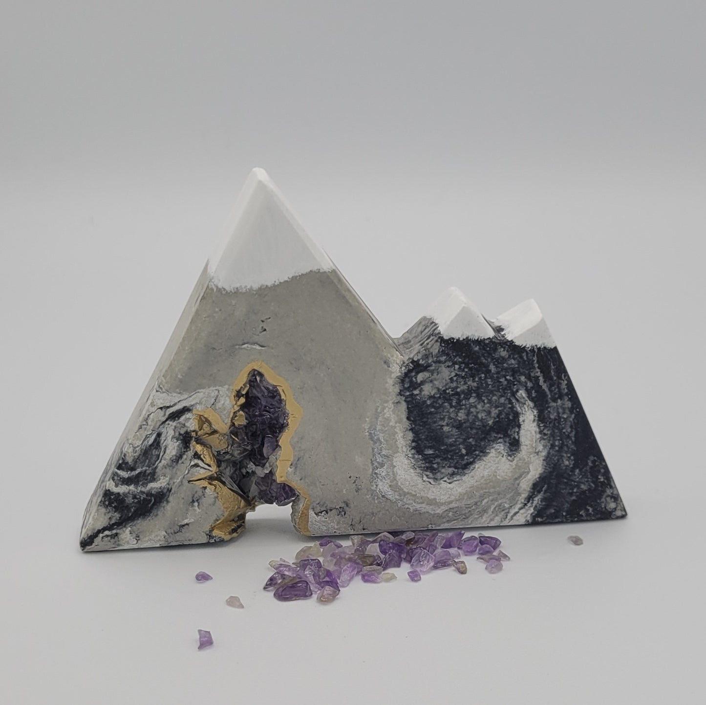 Small Geode Mountain with Gemstones