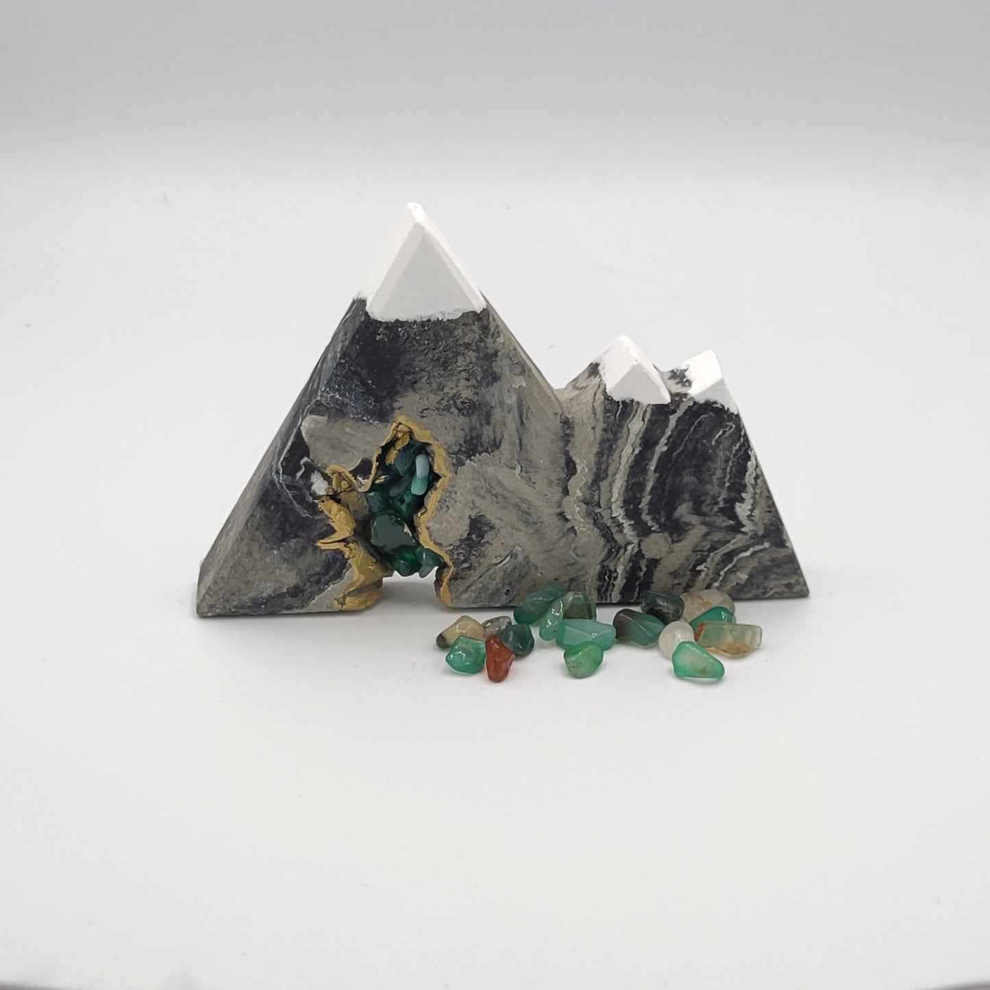 Small Geode Mountain with Gemstones