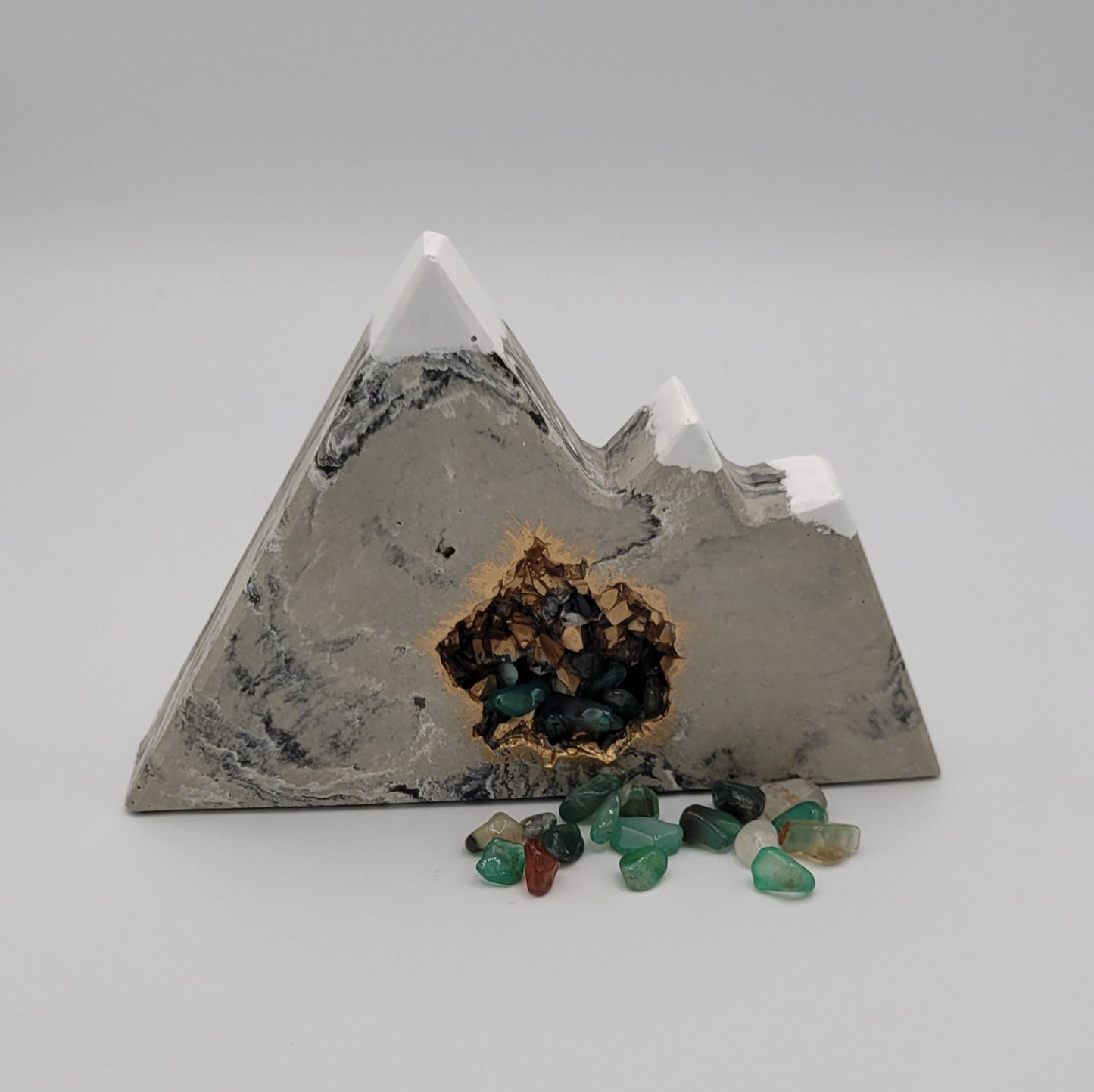 Geode Mountain with Gemstones