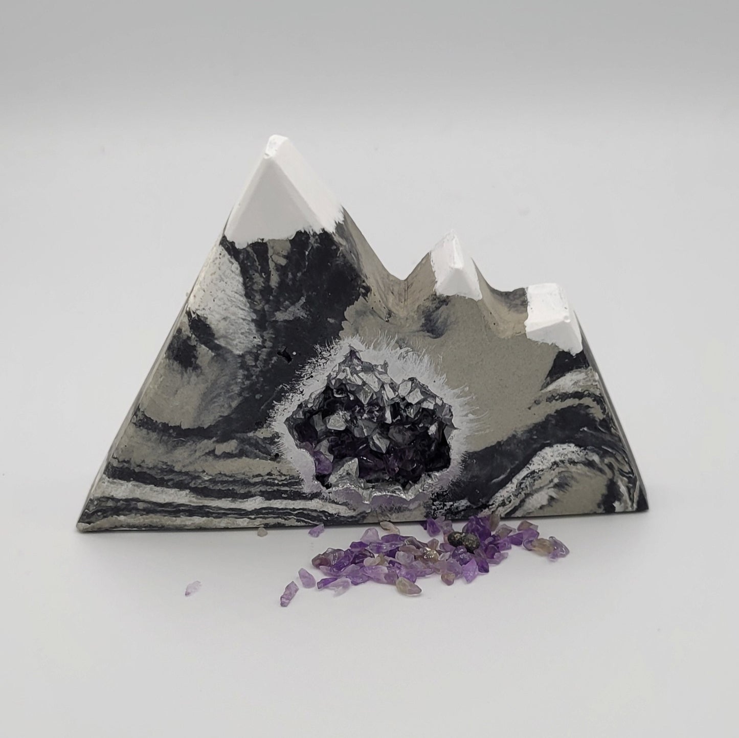 Geode Mountain with Gemstones